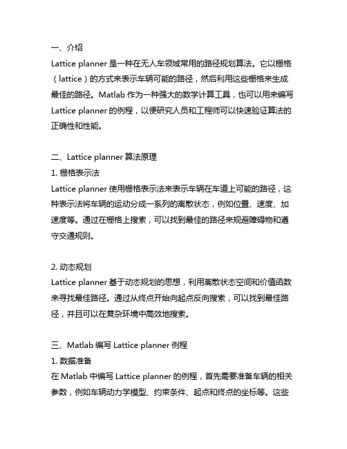lattice planner matlab例程