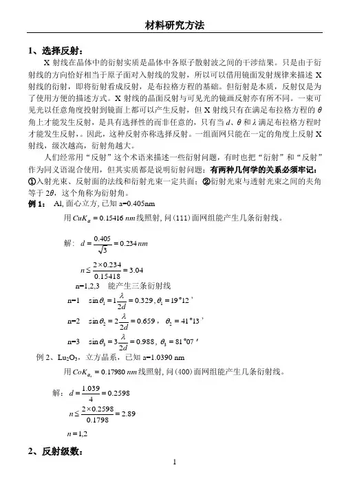 X射线衍射方向