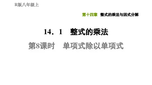 14.1.8单项式除以单项式-2020秋人教版八年级数学上册习题课件(共14张PPT)