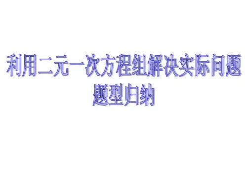 二元一次方程组解决实际问题典型例题(1)