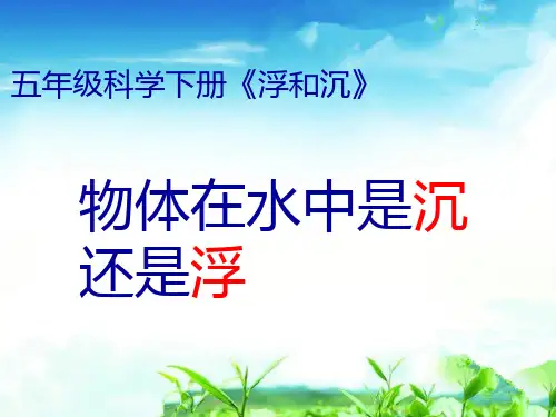 五年级下册科学课件《物体在水中是沉还是浮》课件ppt