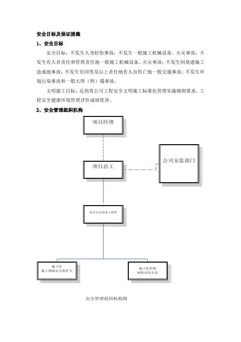 项目施工安全目标及保证措施