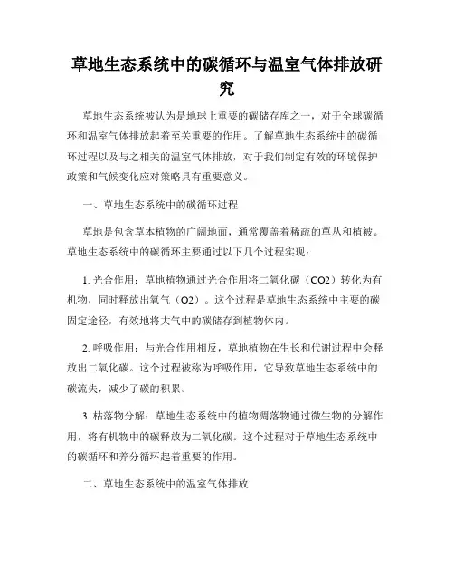 草地生态系统中的碳循环与温室气体排放研究