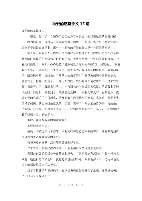 被爱的感觉作文15篇
