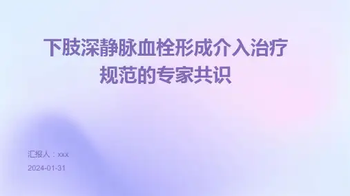 下肢深静脉血栓形成介入治疗规范的专家共识PPT课件