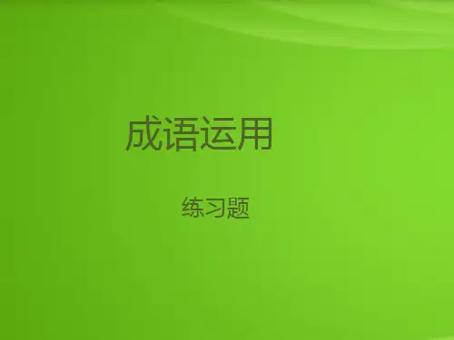 初中语文成语运用练习题(含成语解析)