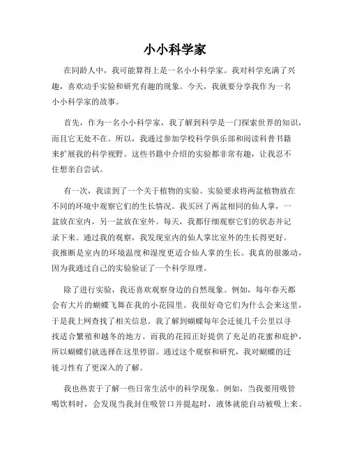 小学作文小小科学家