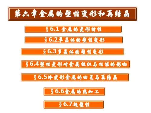 哈工大金属学与热处理课件第六章金属的塑性变形和再结晶