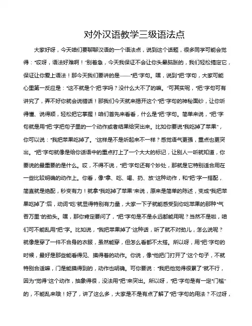 对外汉语教学三级语法点