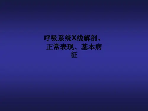 呼吸系统X线解剖、正常表现、基本病征PPT课件