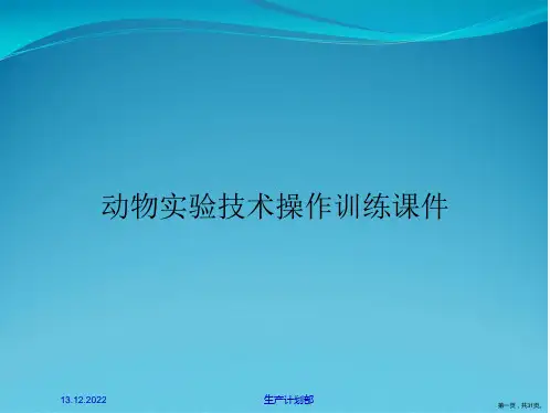 动物实验技术操作训练课件