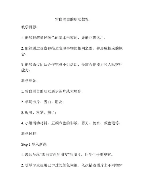 雪白雪白的朋友教案