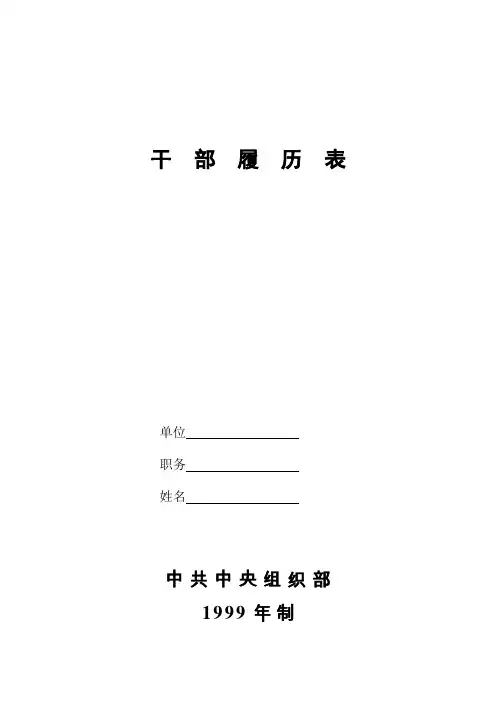 99版履历表
