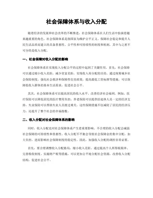 社会保障体系与收入分配