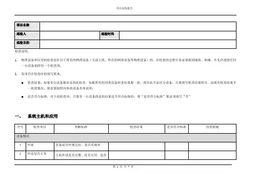 PMP项目管理PMP项目管理7.9 系统巡检报告模板