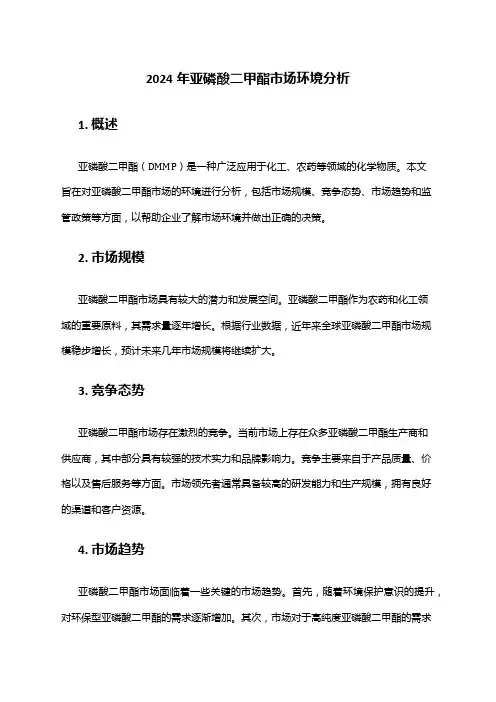 2024年亚磷酸二甲酯市场环境分析