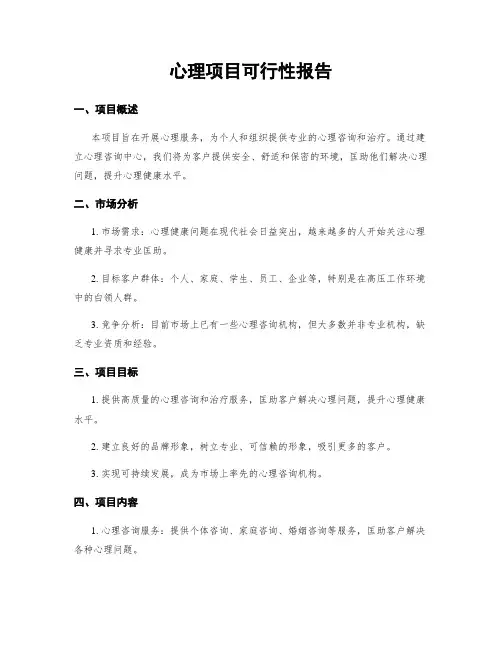 心理项目可行性报告