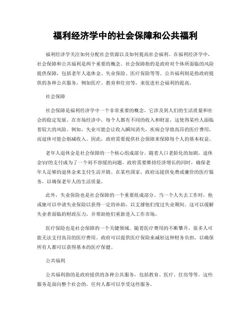 福利经济学中的社会保障和公共福利