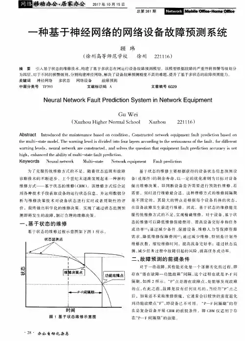 一种基于神经网络的网络设备故障预测系统