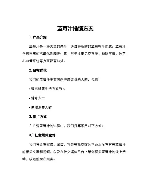 蓝莓汁推销方案