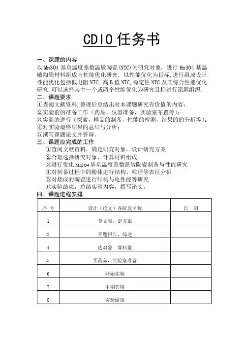 CDIO任务书 一
