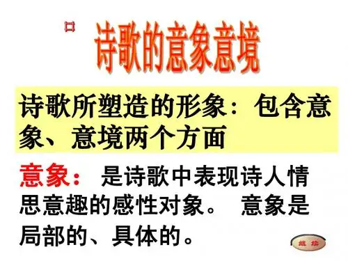 初中语文诗歌鉴赏第三讲 诗歌意象与意境