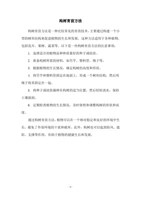 构树育苗方法
