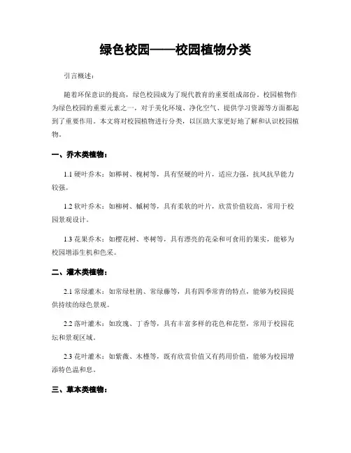 绿色校园——校园植物分类