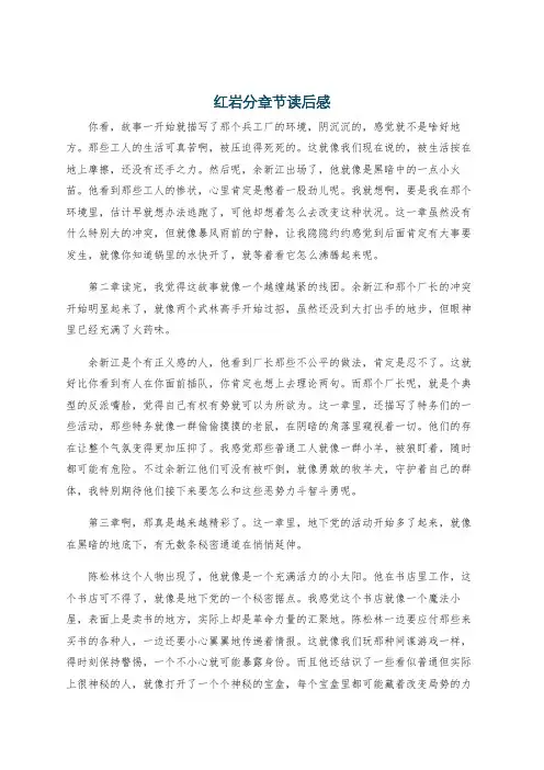 红岩分章节读后感