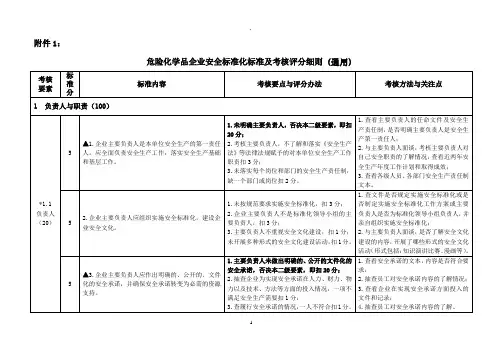 危险化学品企业安全标准化标准及考核评分细则通用