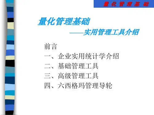 量化管理基础-实用管理工具介绍