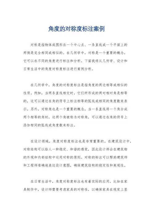 角度的对称度标注案例