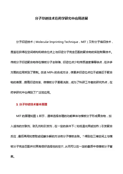 药学论文：分子印迹技术在药学研究中应用进展