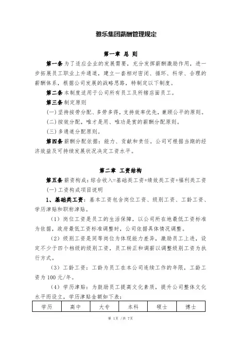 薪酬管理规定(征求意见稿)20180522
