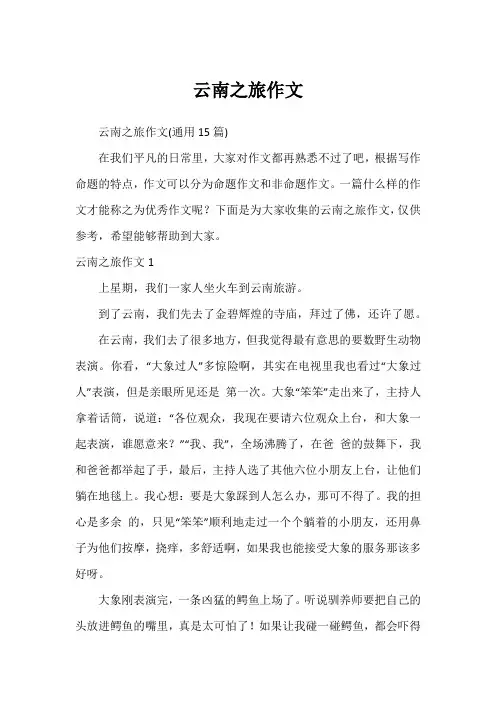 云南之旅作文
