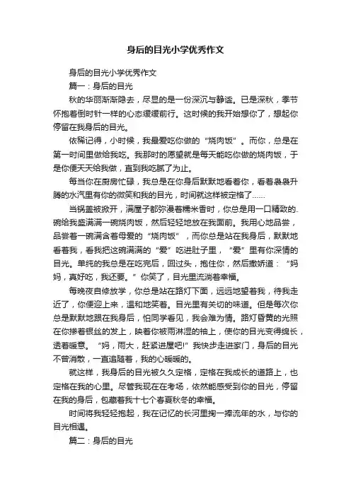 身后的目光小学优秀作文
