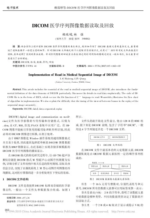 DICOM医学序列图像数据读取及回放