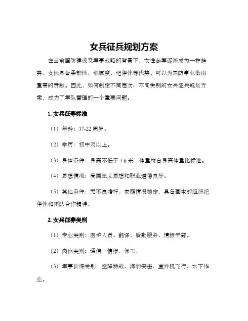 女兵征兵规划方案