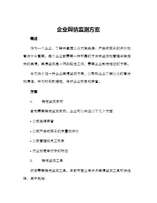 企业舆情监测方案