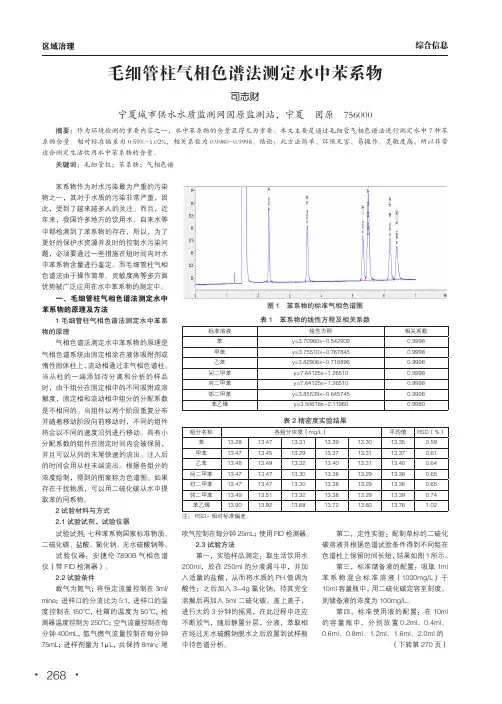 毛细管柱气相色谱法测定水中苯系物