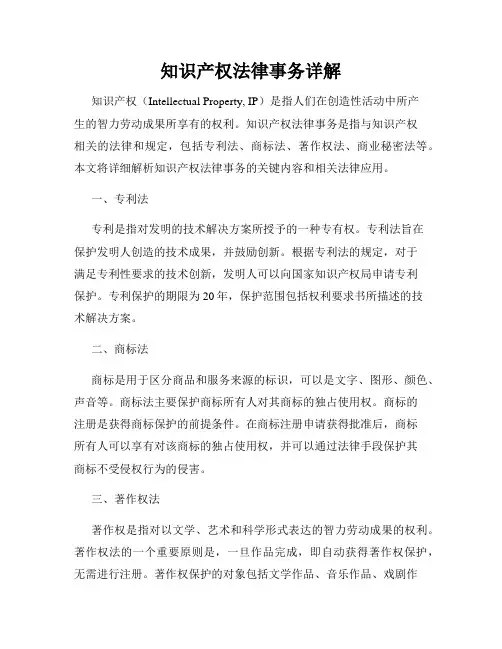知识产权法律事务详解