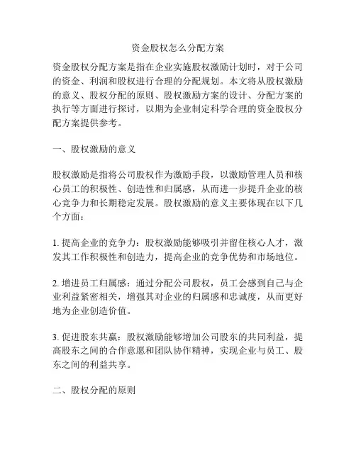 资金股权怎么分配方案