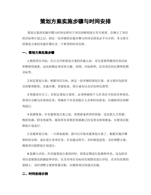 策划方案实施步骤与时间安排