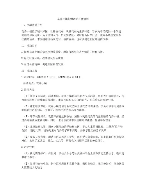 花卉小镇捐赠活动方案策划