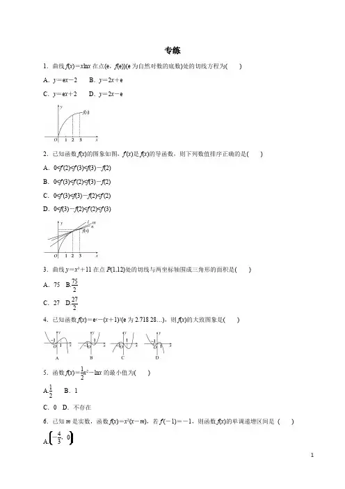 数学(文)知识清单-专题04 导数及其应用(原卷+解析版)
