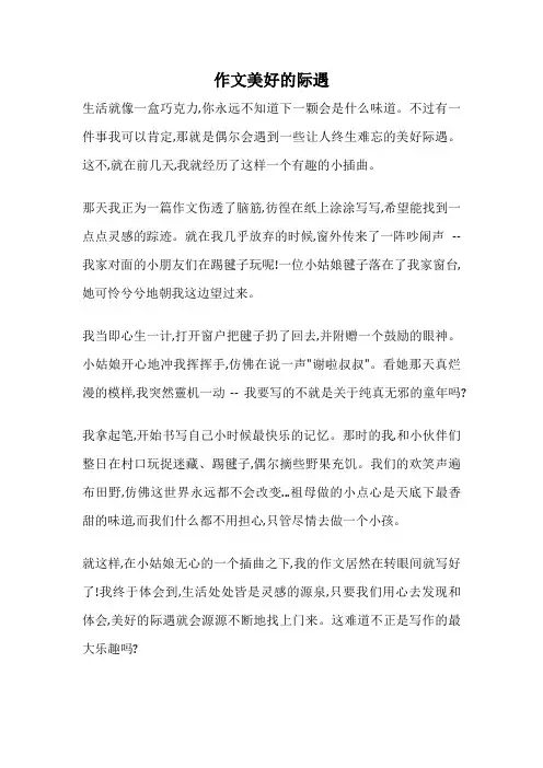 作文美好的际遇