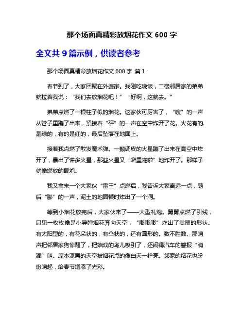 那个场面真精彩放烟花作文600字