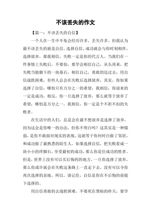 不该丢失的作文