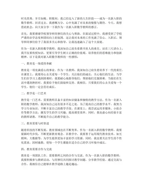 新入职数学教师感言