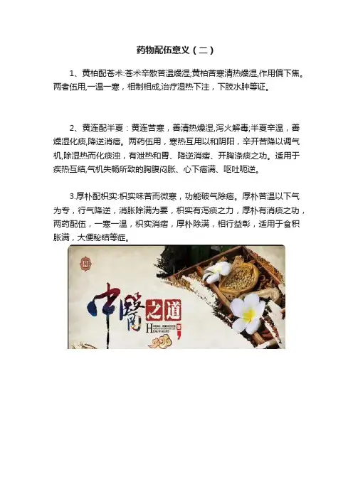 药物配伍意义（二）